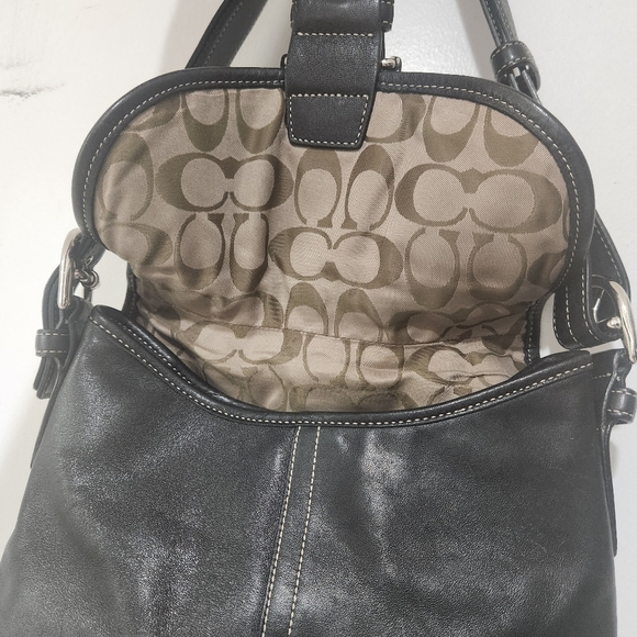 Coach Soho Crossbody Messenger Black Leather Shoulder Bag - Picture 7 of 10